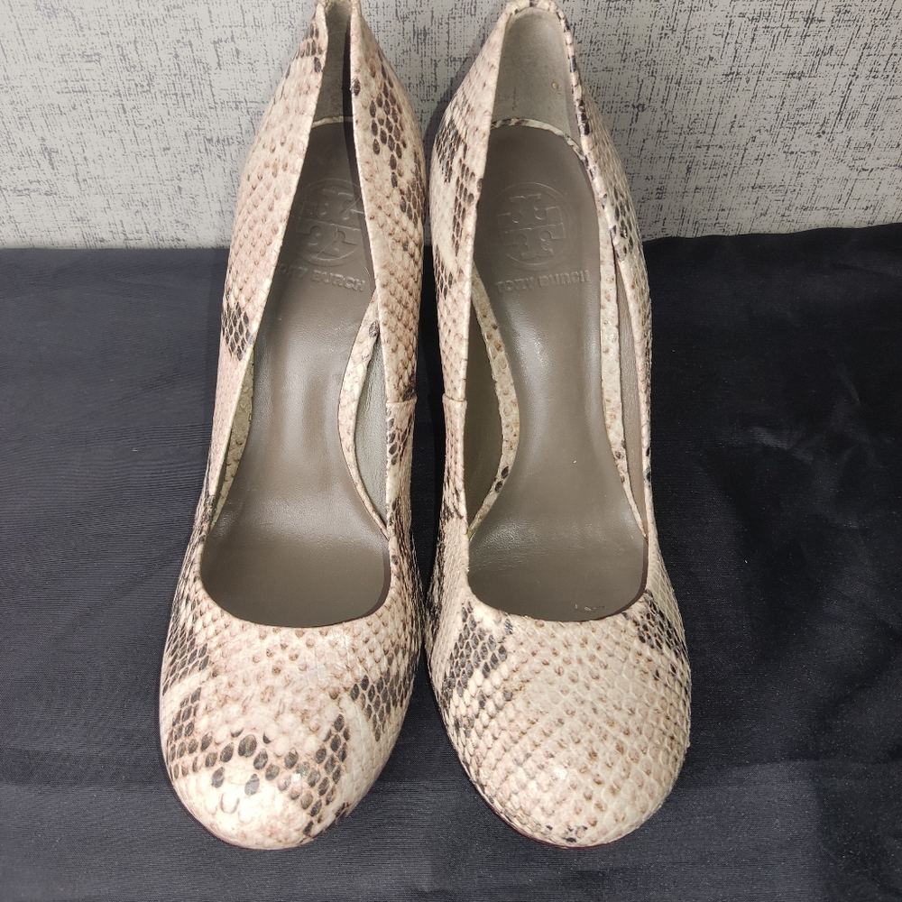 Tory Burch Python Embossed Leather Wedges - image 2